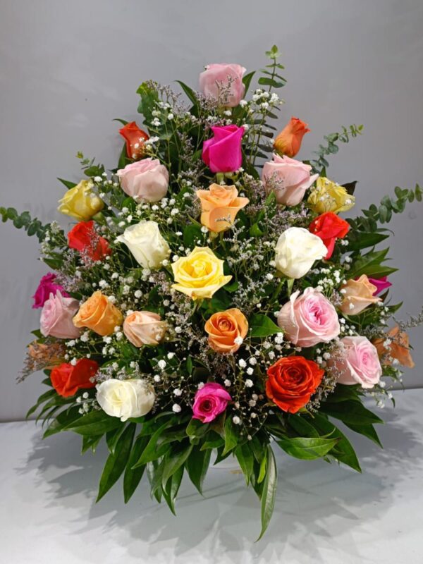 flores de regalo naranja y amarillas