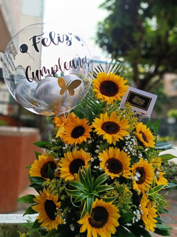Girasoles con globos