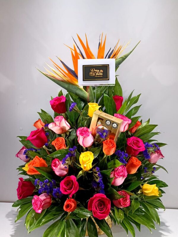 flores de regalo amarillas y rojas